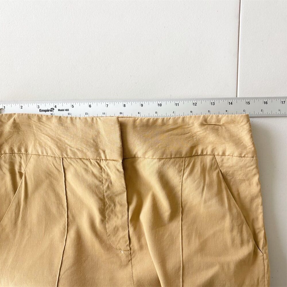 Veronica Beard Lago Stretch Linen Ankle Pant Sz 8 Camel Tan‎ Slim Leg High Rise - Picture 9 of 11